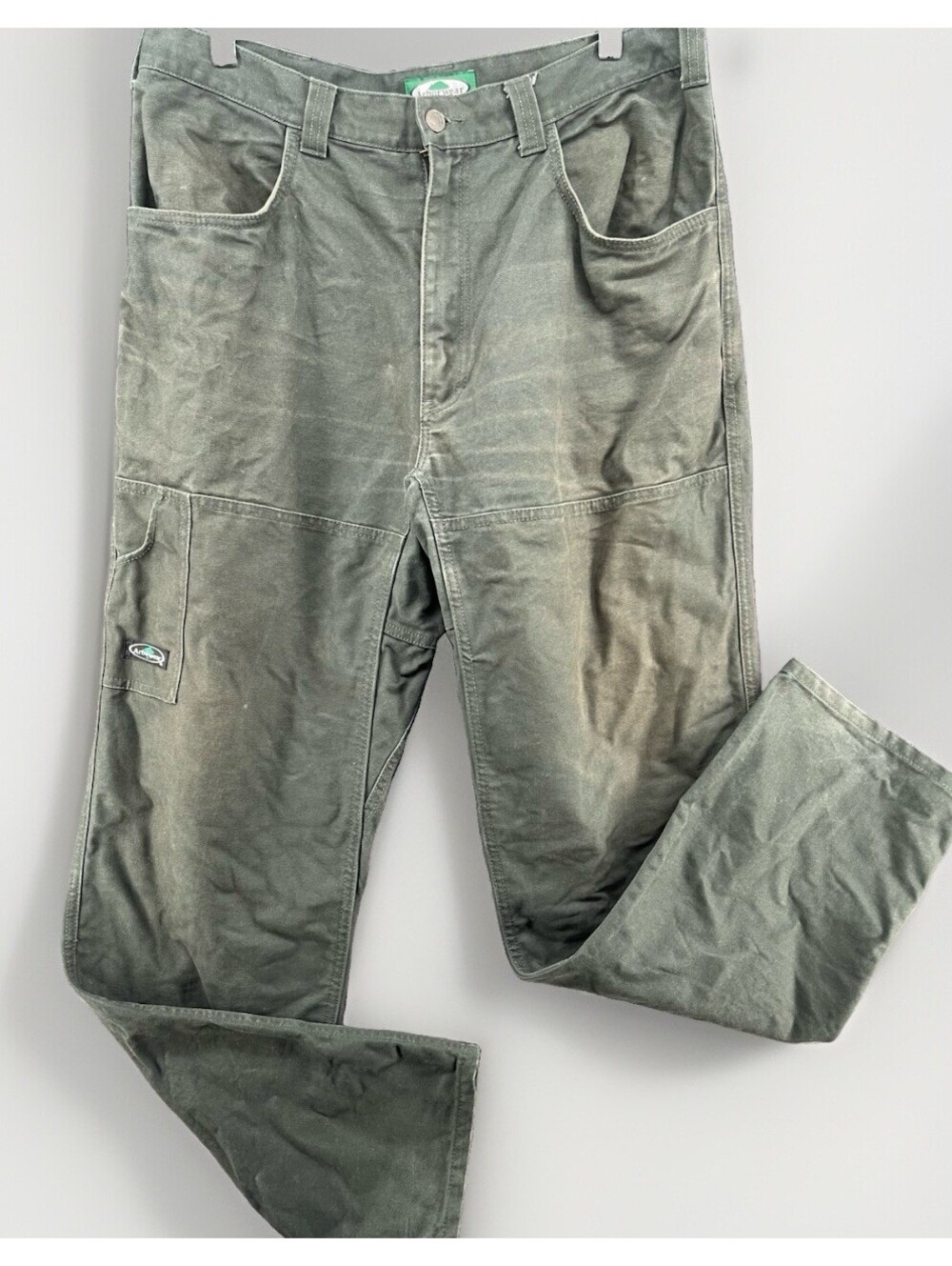 Arborwear Men’s Work Pants 36x34 Green Double Front Heavy Duty Cotton